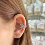 Çelik Işıltı Yıldılı Kıkırdak Küpe