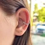 Çelik Üç Küre Detaylı Ear Cuff Kıkırdak Küpe – Silver