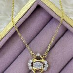 VIP Geometrik Taşlı Kolye – Altın Renk