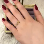 Yaprak Işıltı Gold Yüzük