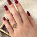 Bahar Çelengi Pembe Taşlı Gold Yüzük