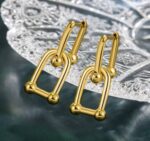 Gold Zincir Halkalı Küpe - Görsel 2
