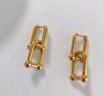 Gold Zincir Halkalı Küpe - Görsel 3