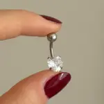 Kalp Işıltı Çelik Göbek Piercing