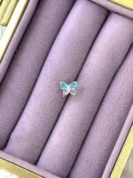 Aqua-Lila Kelebek Çelik Piercing