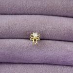 Altın Tonlu Mini Baget Taşlı Piercing