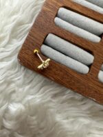 GÖKTEKİ ROMANTİZM: GOLD YILDIZ PEMBE TAŞLI PIERCING - Görsel 2