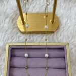 İnci Detaylı Gold Zincir Luxury Kolye