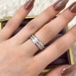 Modern Çift Sıralı Dokulu Yüzük | Beden 19