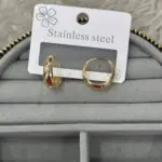 Bombeli Gold Halka Küpe