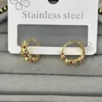 Yıldız Figürlü Gold Halka Küpe