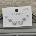 Kelebek Detaylı Mini Küpe Seti