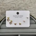 Kalp Detaylı Mini Küpe Seti