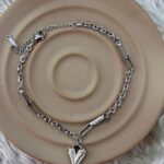Kalp Figürlü Modern Silver Halhal