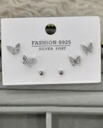 Kelebek Detaylı Mini Küpe Seti