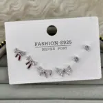 Taşlı Fiyonk Mini Küpe Seti