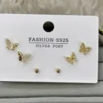 Kelebek Figürlü Mini Küpe Seti