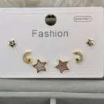 Ay ve Yıldız Figürlü Mini Küpe Seti
