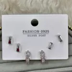 Modern Baget Taşlı Mini Küpe Seti