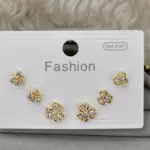 Çiçek Figürlü Mini Küpe Seti