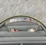 Dokulu Silver Kelepçe Bileklik - Görsel 2