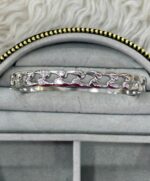 Modern Zincir Desenli Silver Kelepçe Bileklik - Görsel 2