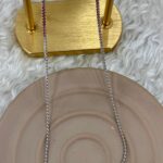 Silver Parlak Dokulu Minimal Kolye