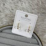 Xuping Tek Taş Detaylı Gold Halka Küpe