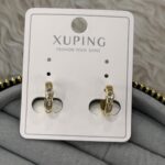 Xuping Damla Taş Detaylı Gold Halka Küpe