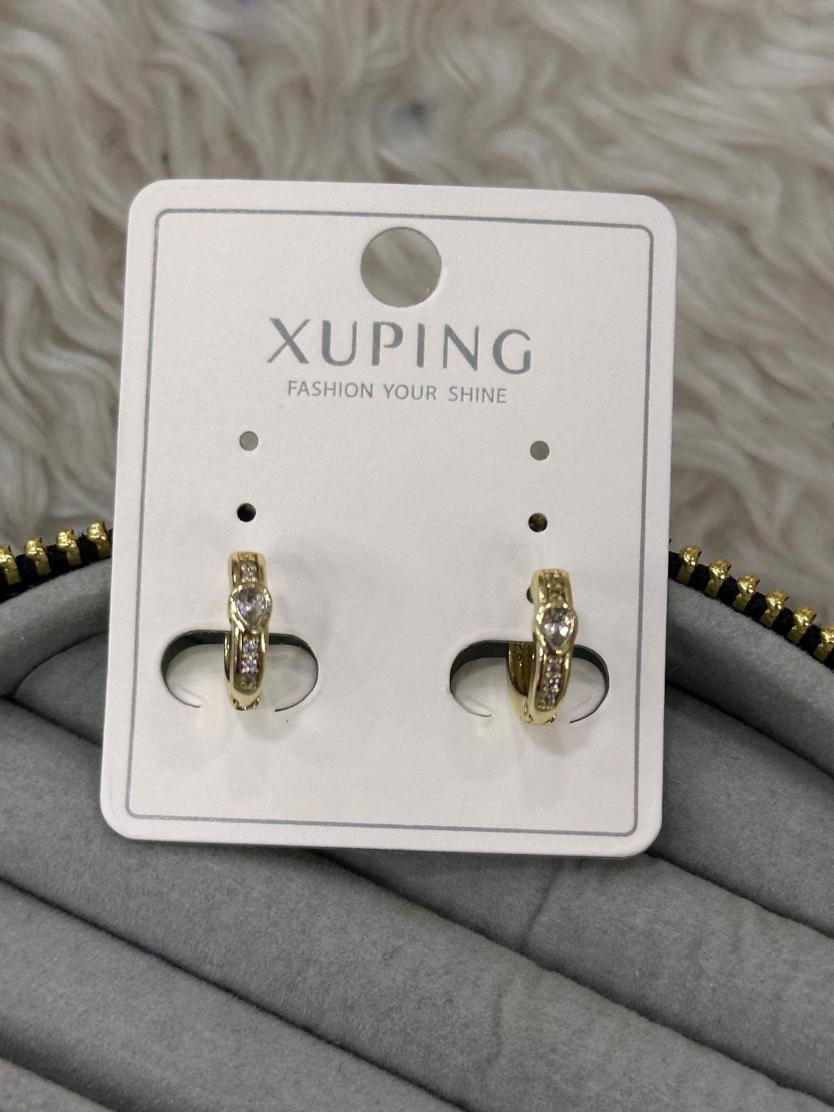 whatsapp-image-2026-06-16-at-18-6.jpg Xuping Damla Taş Detaylı Gold Halka Küpe - Görsel 1