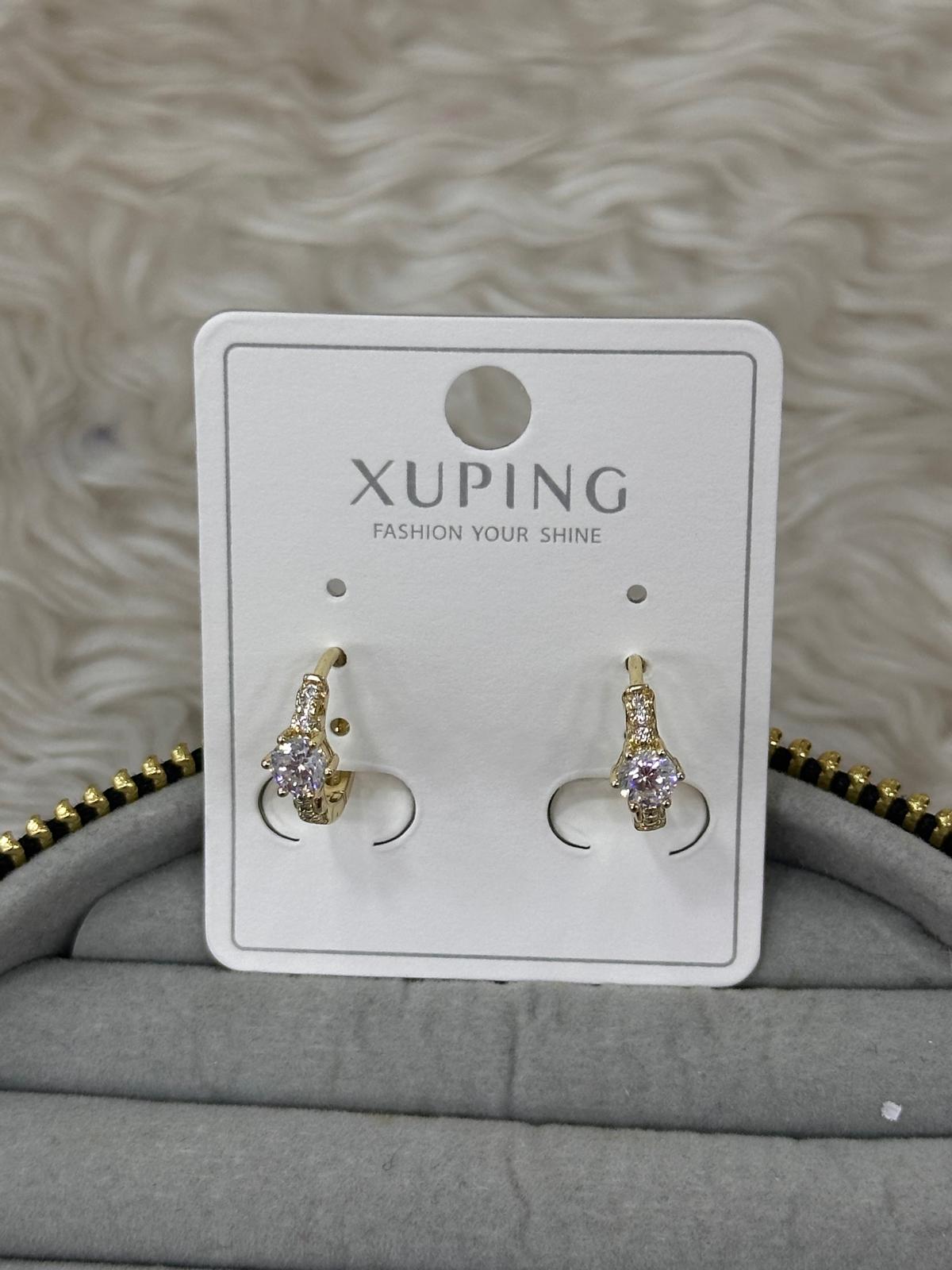 whatsapp-image-2026-06-16-at-18-7.jpg Xuping Tek Taş Detaylı Gold Küpe - Görsel 1