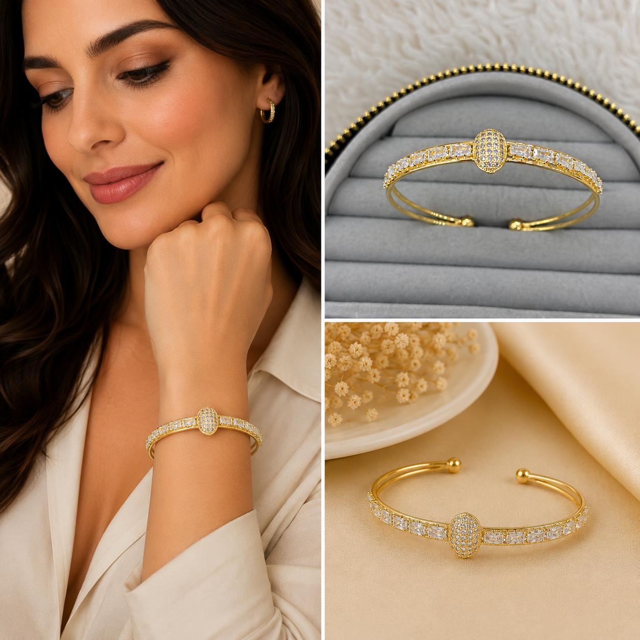 whatsapp-image-2026-07-07-at-10-16.jpg Zirkon Taşlı Oval Detaylı Su Yolu Gold Kelepçe Bileklik - Görsel 1