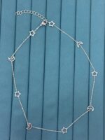 Silver Renk Ay ve Yıldız Figürlü Zincir Kolye – Minimal Kadın Kolyesi - Görsel 3