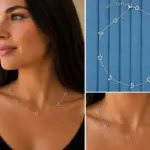 Silver Renk Ay ve Yıldız Figürlü Zincir Kolye – Minimal Kadın Kolyesi