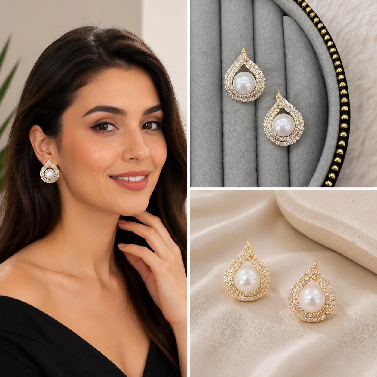 whatsapp-image-2026-07-22-at-12-5.jpg İnci Detaylı Damla Model Taşlı Küpe Gold Renk Zarif Kadın Küpe - Görsel 1