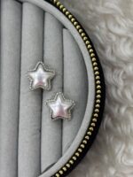 Silver Renk İnci Görünümlü Yıldız Küpe - Görsel 2