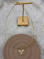Zirkon Taşlı Kartal Figürlü Gold Kolye - Görsel 2