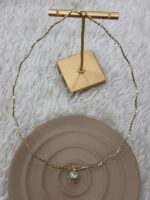 Mavi Nazar Boncuğu Figürlü Gold Choker Kolye - Görsel 3