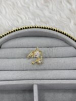 Gold Renk Yıldız Taşlı Ear Cuff Küpe - Görsel 3