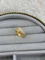 Gold Renk Taşlı Çift Sıralı Ear Cuff - Görsel 3