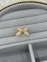 Gold Renk Baget Taşlı Fiyonk Ear Cuff - Görsel 2