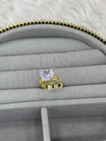 Gold Renk Kalp Taşlı Ear Cuff - Görsel 2