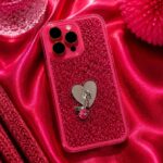 Pembe Kalp ve Çiçek Detaylı Telefon Charmı