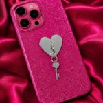 Taşlı Kalp Anahtar Figürlü Telefon Charmı