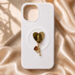 Gold Kalp ve Figür Detaylı Telefon Charmı