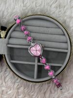 Pembe Kalp Detaylı Silver Kadın Kol Saati