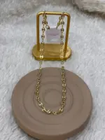 Xuping Oval Halka Detaylı Gold Zincir Kolye - Görsel 3
