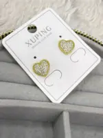 Xuping Gold Kalp Taşlı Küpe - Görsel 3