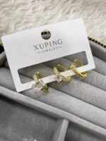 Xuping Gold Taş Detaylı 3’lü Halka Küpe Seti - Görsel 2