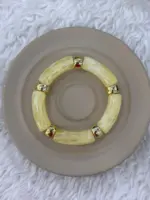 Sarı Detaylı Gold Bileklik - Görsel 2